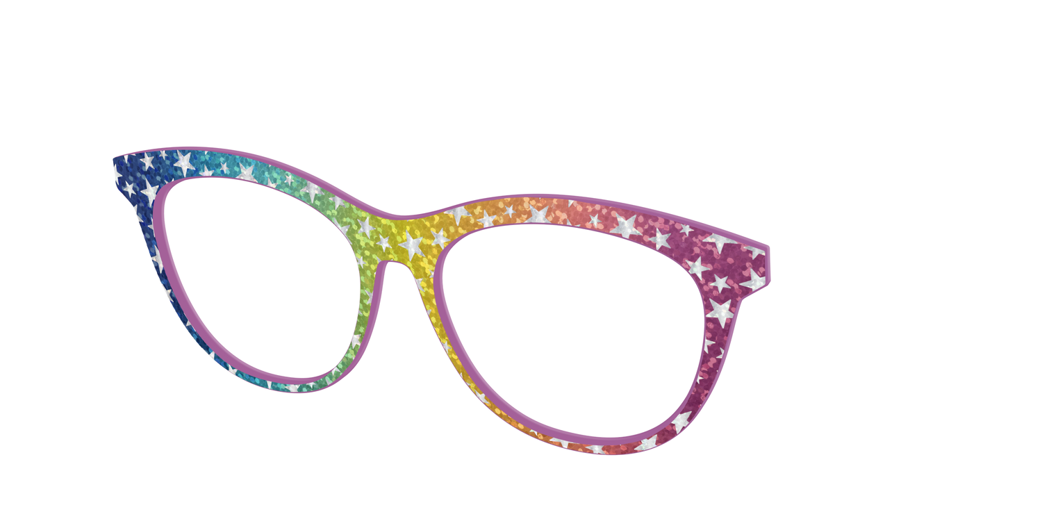 The Iridescent Rainbow Stars - Angle Top Image - Pair Eyewear