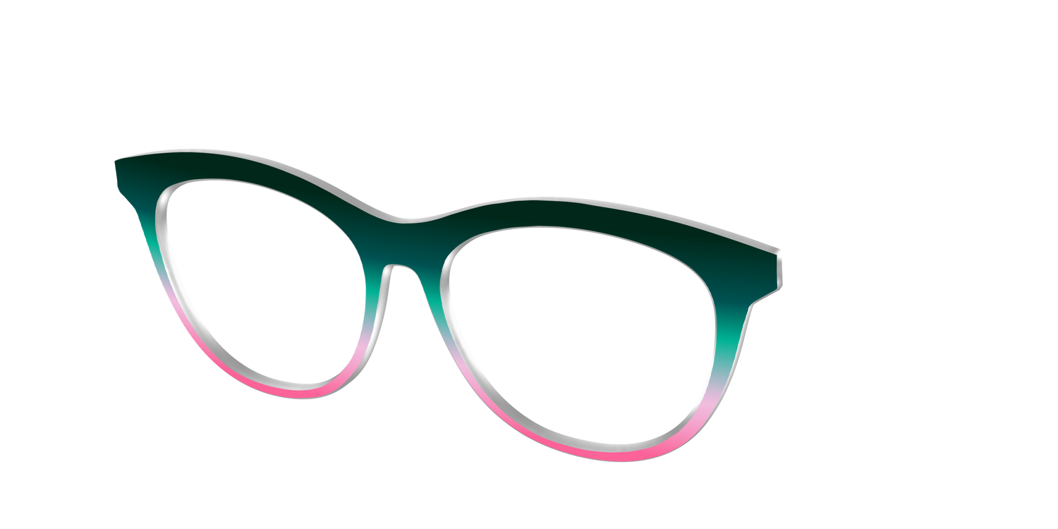 The Malachite to Peony Gradient - Angle Top Image - Pair Eyewear