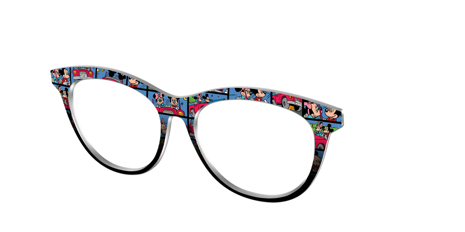 The Mickey & Minnie Comic Split - Angle Top Image - Pair Eyewear