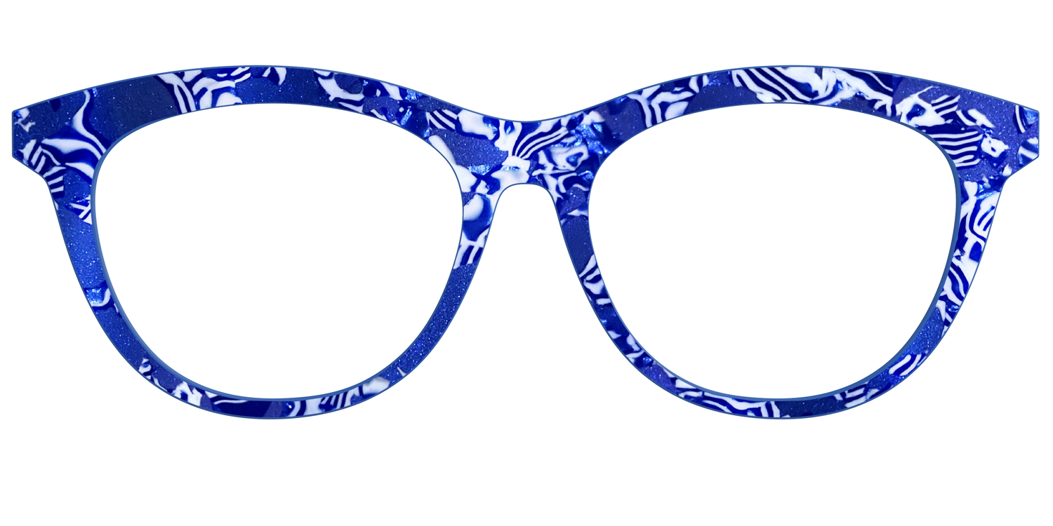 The Navy Shimmer Mosaic - Front Top Image - Pair Eyewear
