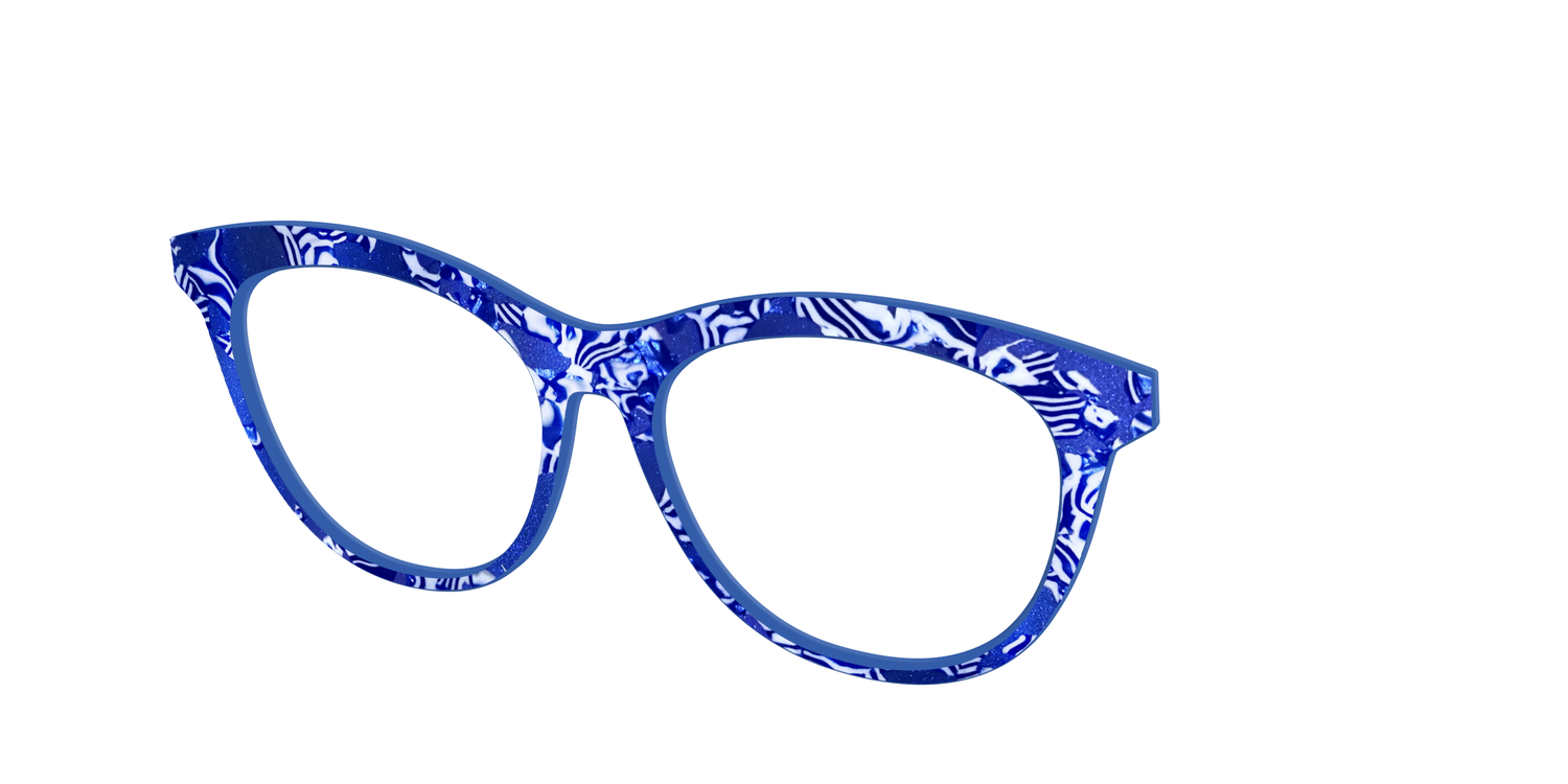 The Navy Shimmer Mosaic - Angle Top Image - Pair Eyewear