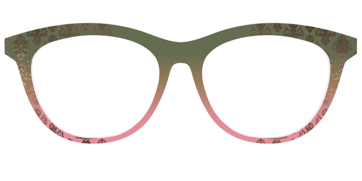 The Olive to Rose Trellis with Champagne Foil - Front Top Image - Pair Eyewear