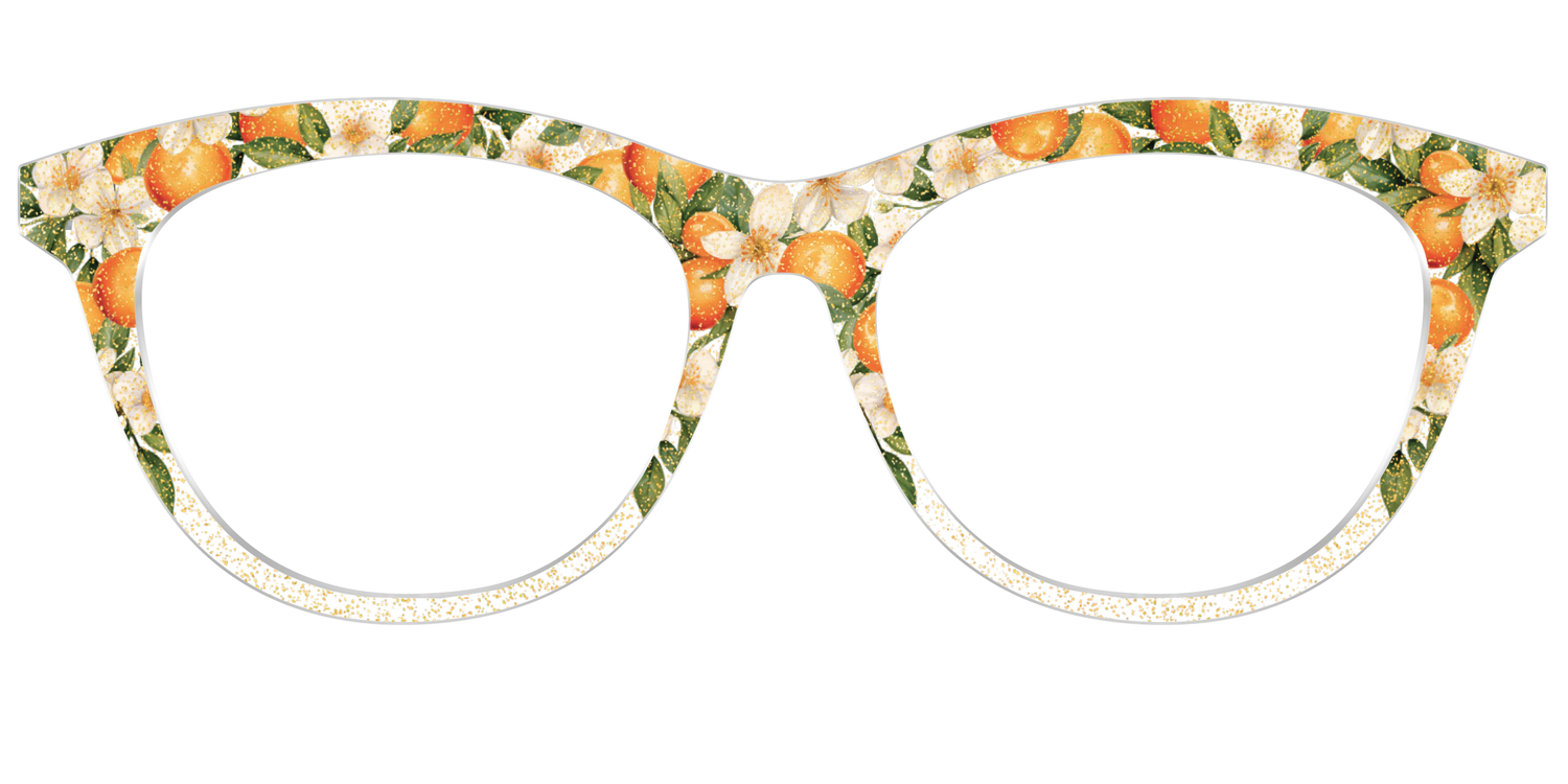 The Orange Blossom Glitter Crystal - Front Top Image - Pair Eyewear