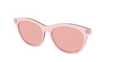 The Pink Crystal With Coral Pink Lens - Angle Top Thumbnail - Pair Eyewear