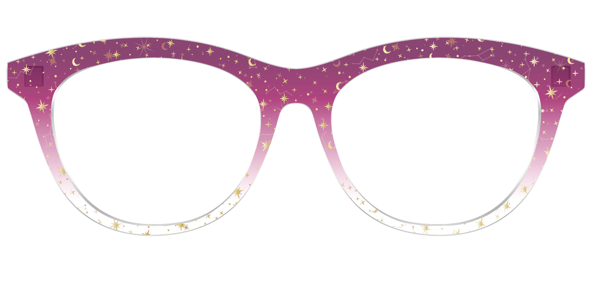 The Pink Ombre Gold Foil Crystal - Front Top Image - Pair Eyewear