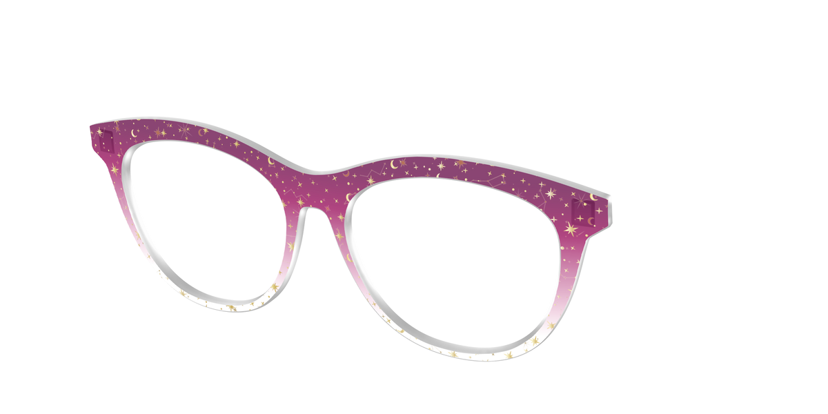 The Pink Ombre Gold Foil Crystal - Angle Top Image - Pair Eyewear