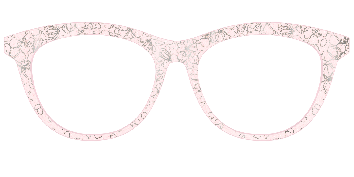 The Pink Shimmer Petals with Silver Foil - Front Top Image - Pair Eyewear