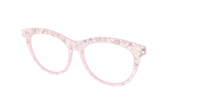 The Pink Shimmer Petals with Silver Foil - Angle Top Thumbnail - Pair Eyewear