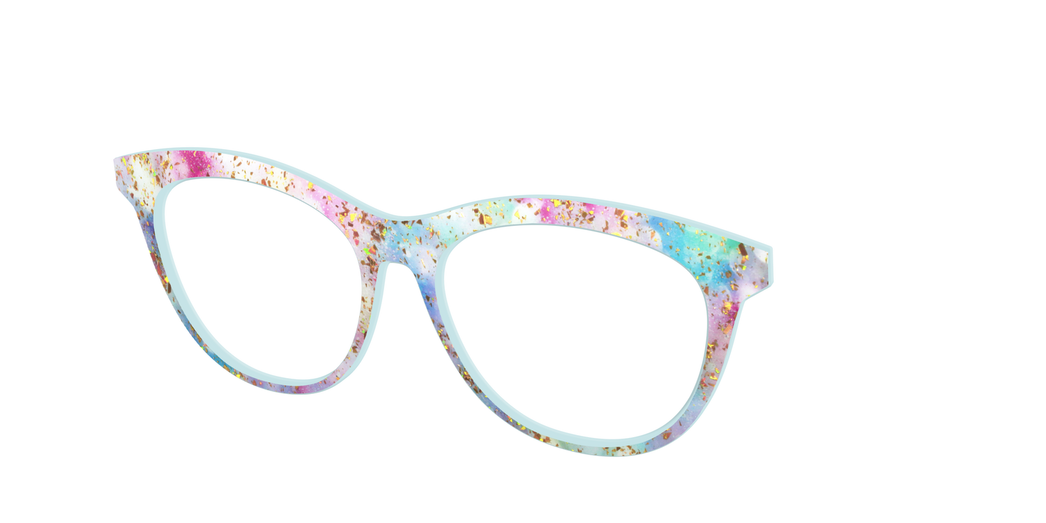 The Pixie Bokeh with Gold Flakes - Angle Top Image - Pair Eyewear
