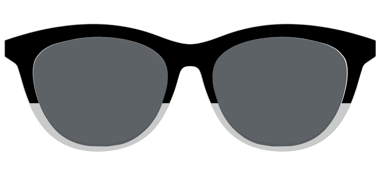 The Polarized Black to Gray Crystal Split Sun Top - Front Top Image - Pair Eyewear