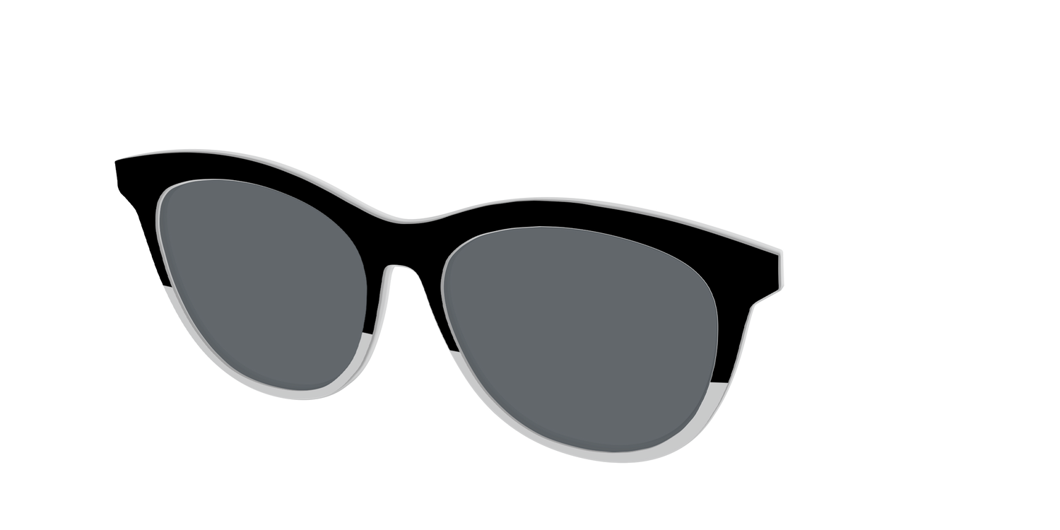 The Polarized Black to Gray Crystal Split Sun Top - Angle Top Image - Pair Eyewear