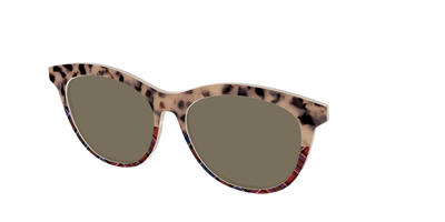 The Polarized Cookie Dough Tortoise & Plaid Split Sun Top - Angle Top Thumbnail - Pair Eyewear