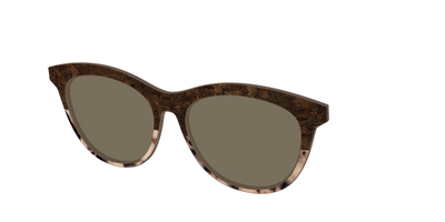 The Polarized Dark Oak Tortoise Split Sun Top - Angle Top Thumbnail - Pair Eyewear