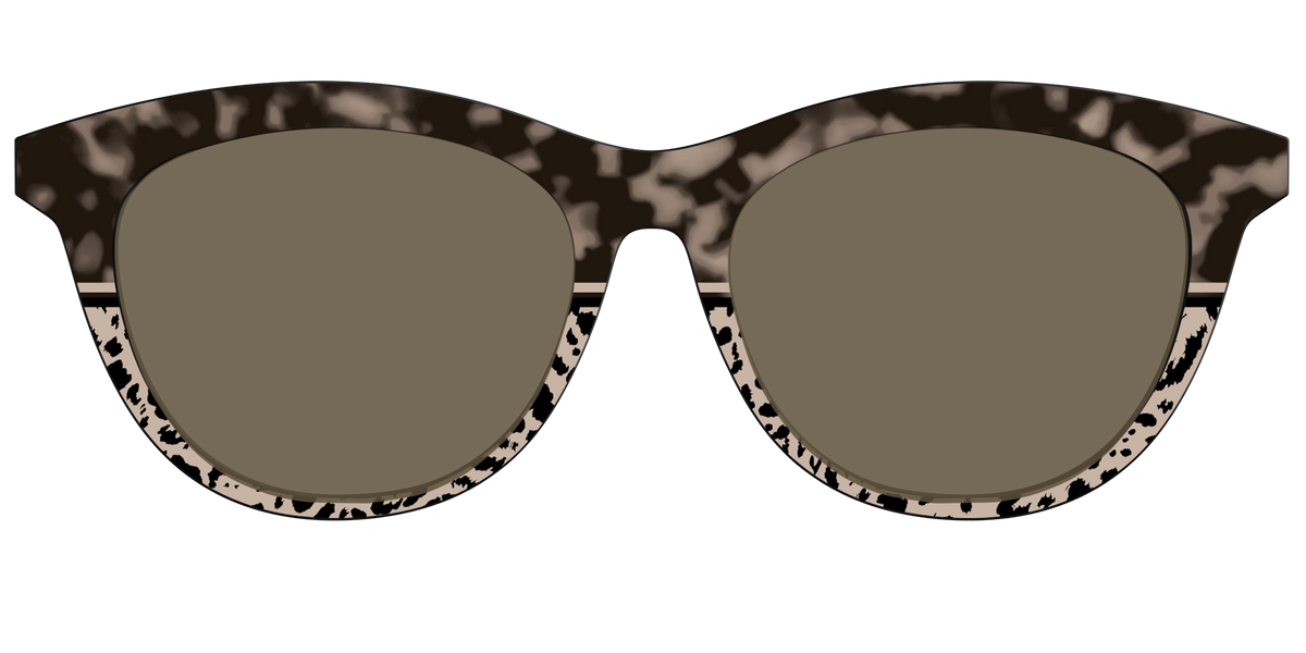 The Polarized Ink Blot Tortoise Split Sun Top - Front Top Image - Pair Eyewear
