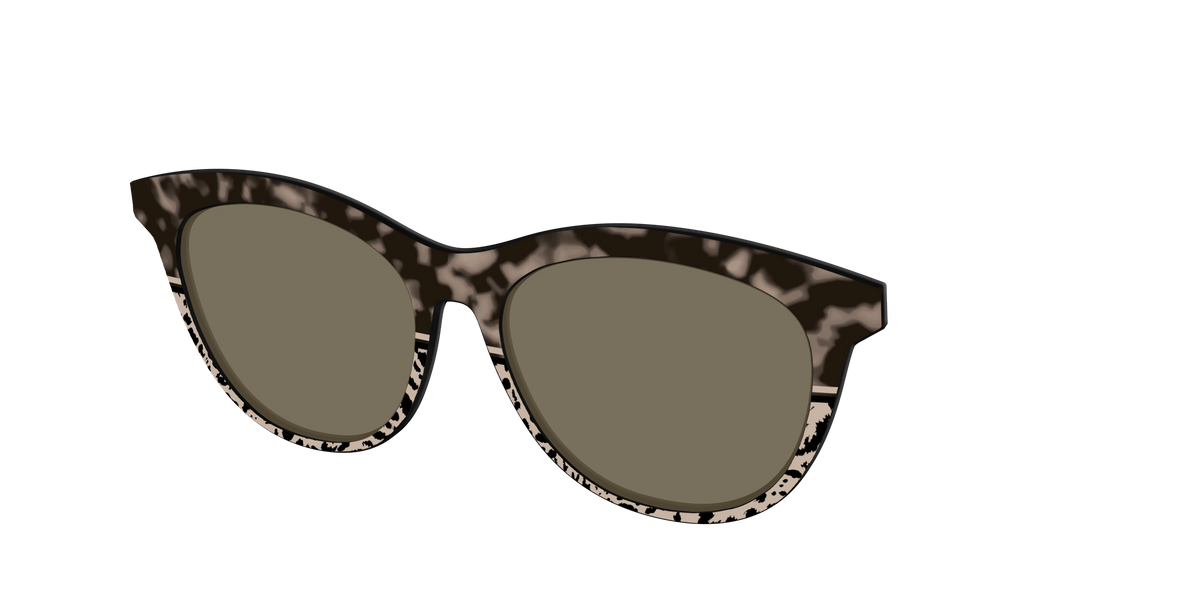The Polarized Ink Blot Tortoise Split Sun Top - Angle Top Image - Pair Eyewear
