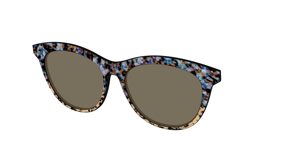The Polarized Oasis Tortoise Split Sun Top - Angle Top Image - Pair Eyewear