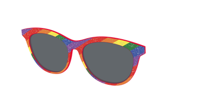 The Polarized Traditional Pride Flag Glitter Sun Top - Angle Top Thumbnail - Pair Eyewear