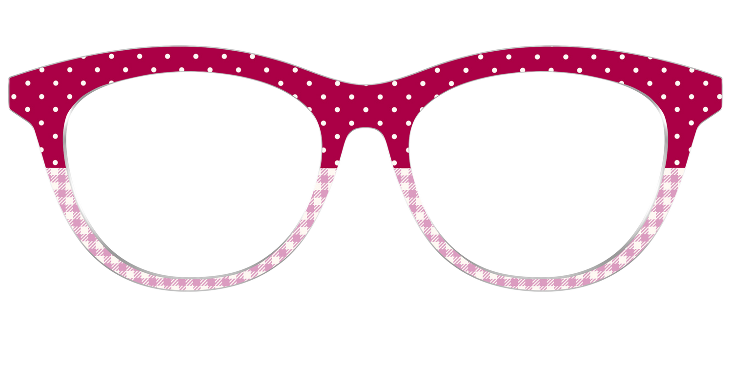 The Raspberry Pin Dot Split - Front Top Image - Pair Eyewear
