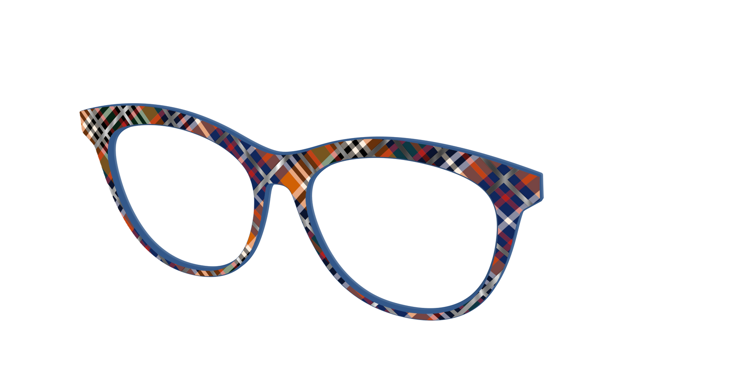 The Scholastic Plaid with Foil - Angle Top Image - Pair Eyewear