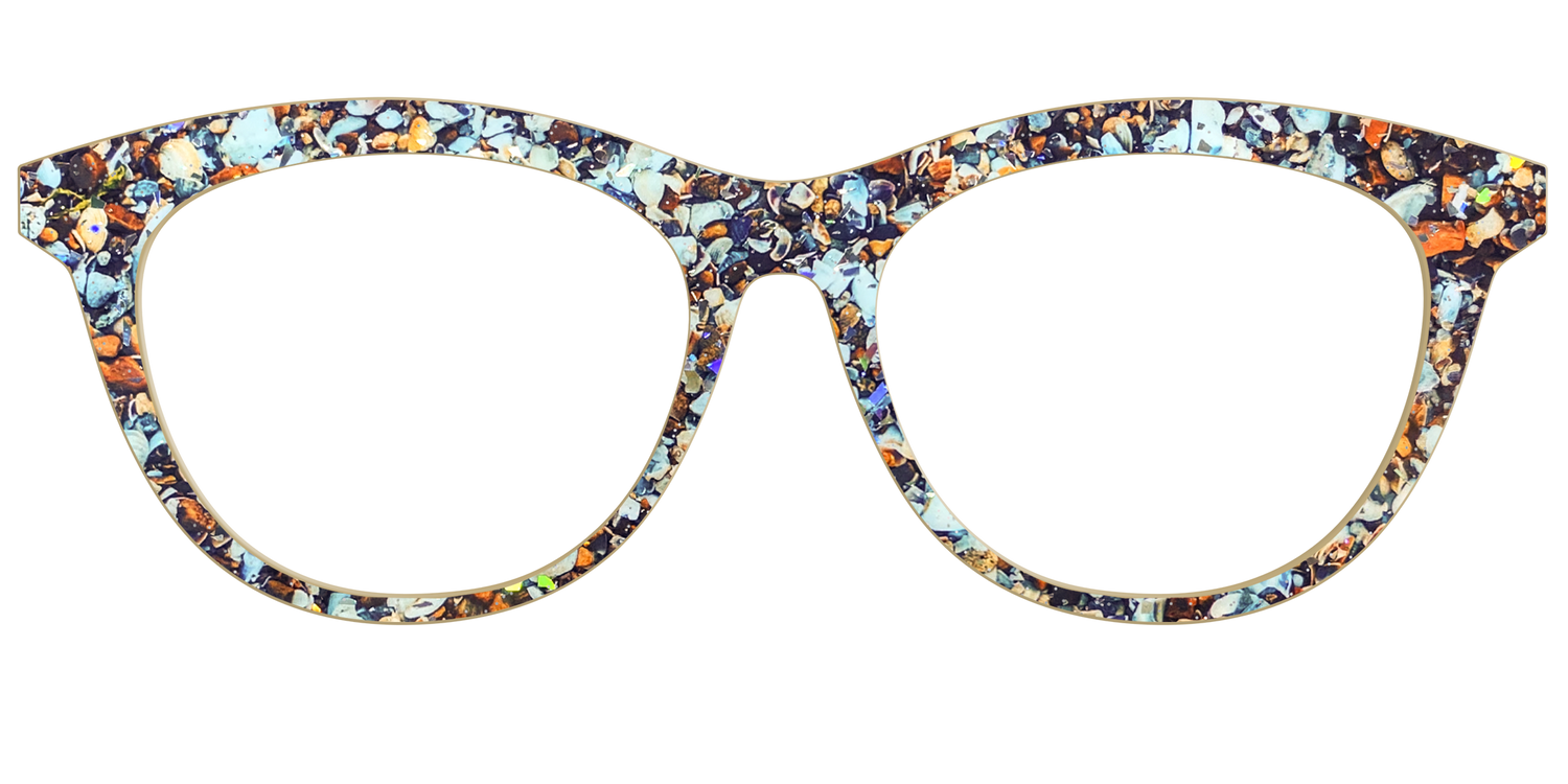 The Seashell Tortoise with Holographic Glitter - Front Top Image - Pair Eyewear