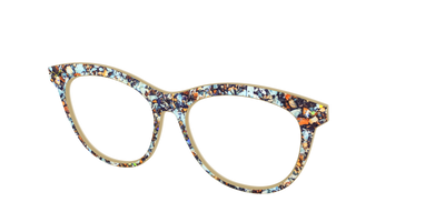 The Seashell Tortoise with Holographic Glitter - Angle Top Thumbnail - Pair Eyewear