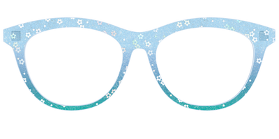 The Sky Blue Crystal with Daisy Glitter - Front Top Thumbnail - Pair Eyewear
