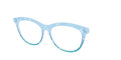 The Sky Blue Crystal with Daisy Glitter - Angle Top Thumbnail - Pair Eyewear