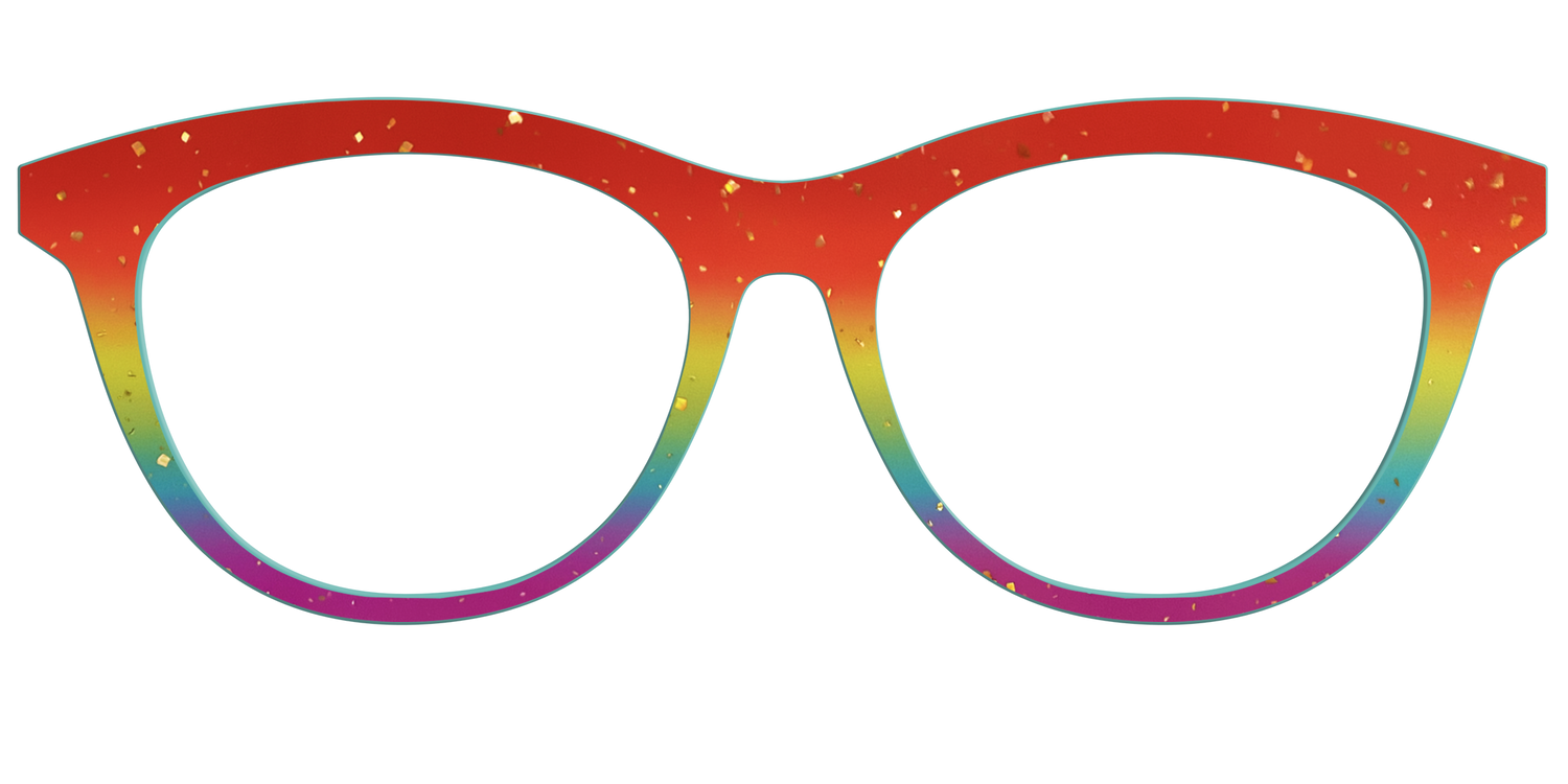 The Spectrum Gradient with Gold Flakes - Front Top Image - Pair Eyewear