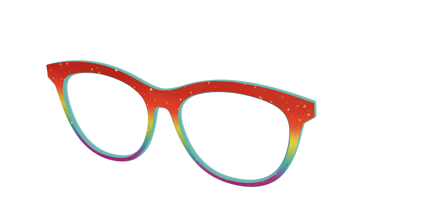 The Spectrum Gradient with Gold Flakes - Angle Top Image - Pair Eyewear