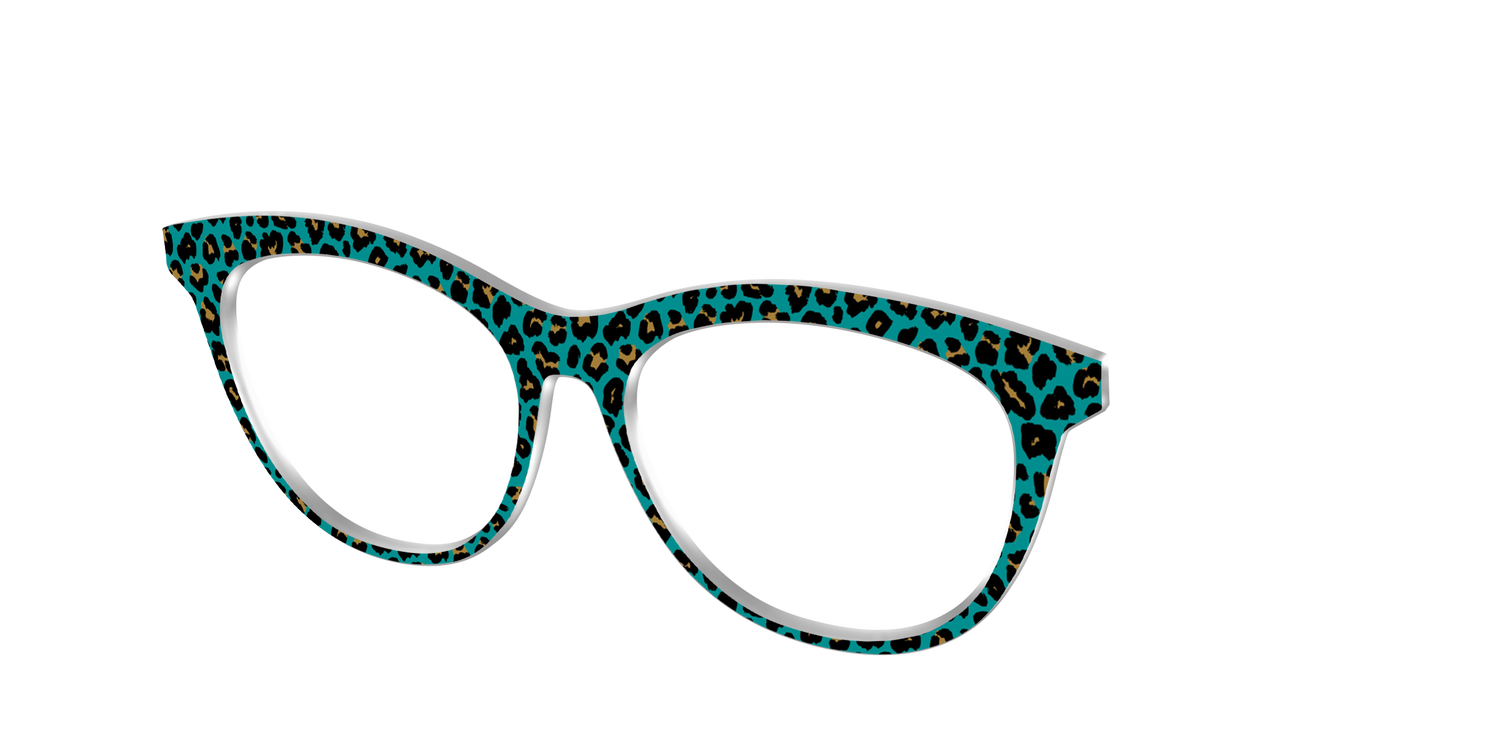 The Teal Leopard - Angle Top Image - Pair Eyewear