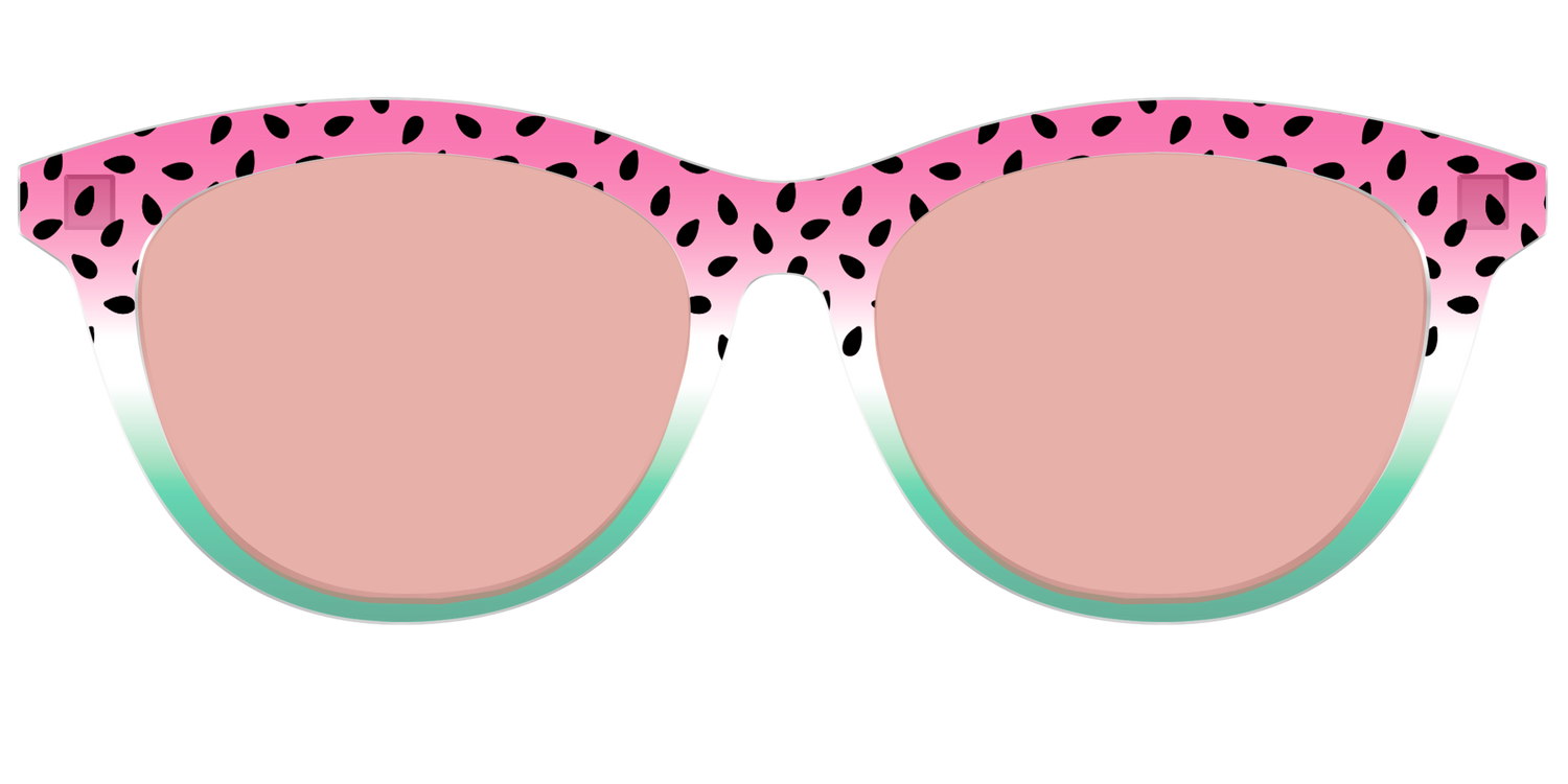 The Watermelon Crystal with Coral Pink Lens - Front Top Image - Pair Eyewear