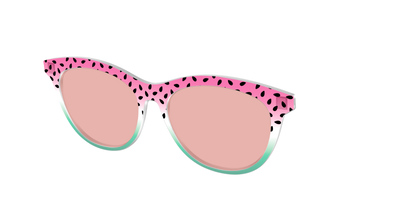 The Watermelon Crystal with Coral Pink Lens - Angle Top Thumbnail - Pair Eyewear