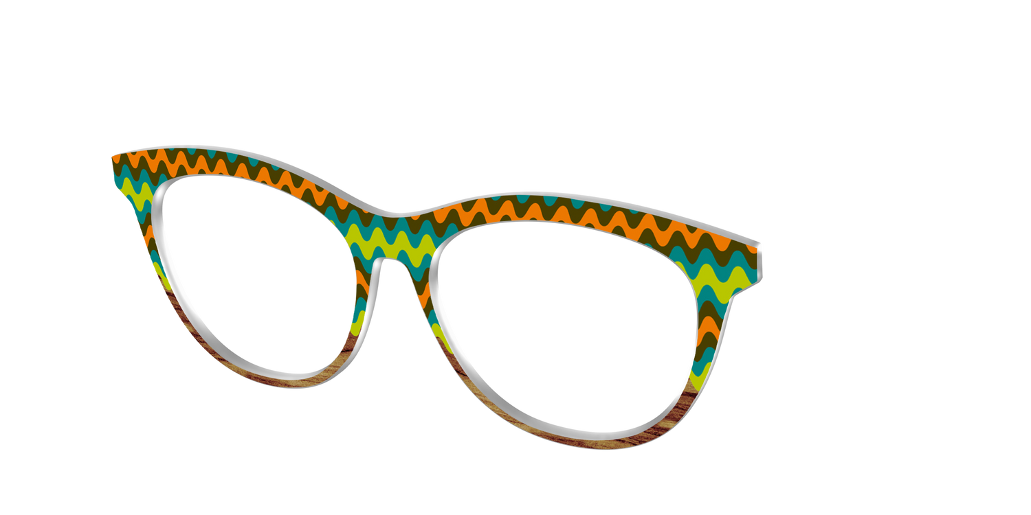 The Woodgrain Waves - Angle Top Image - Pair Eyewear