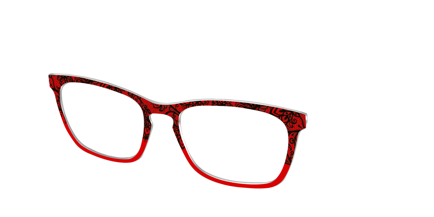 The Blood Red Lace Split - Angle Top Image - Pair Eyewear
