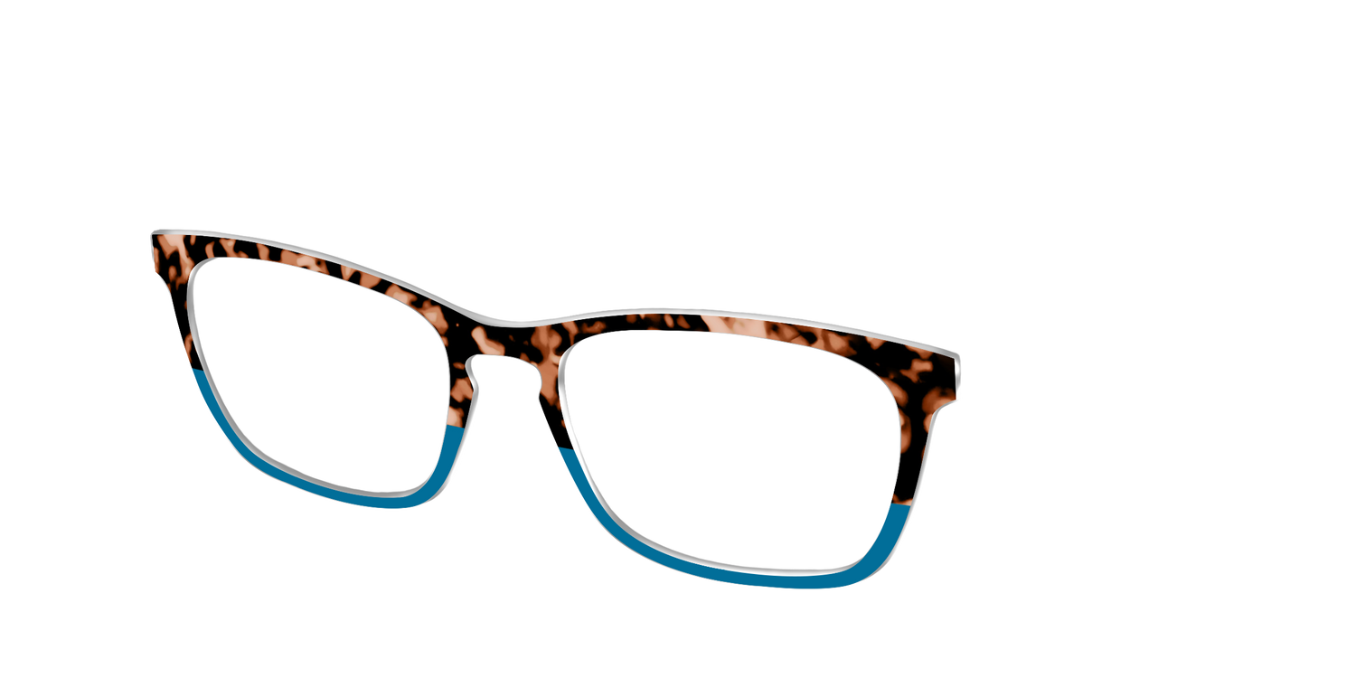 The Bondi Blue Tortoise Split - Angle Top Image - Pair Eyewear