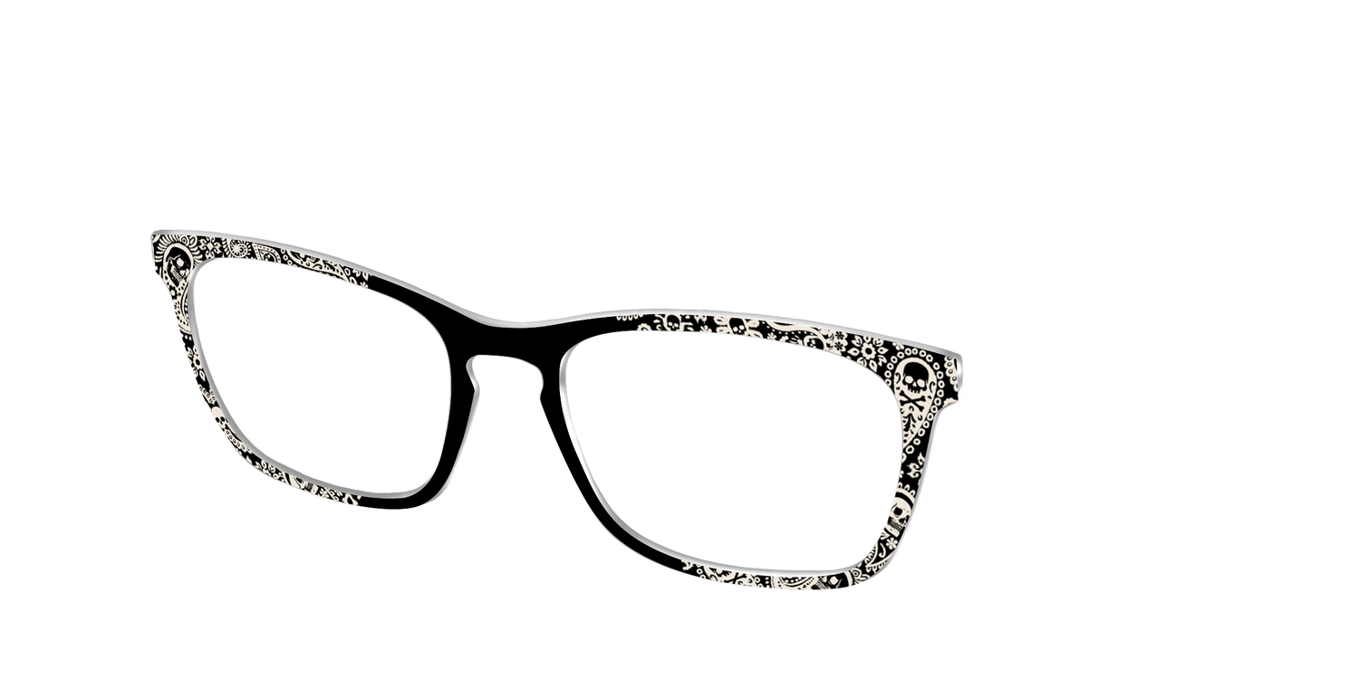 The Bone White Paisley - Angle Top Image - Pair Eyewear