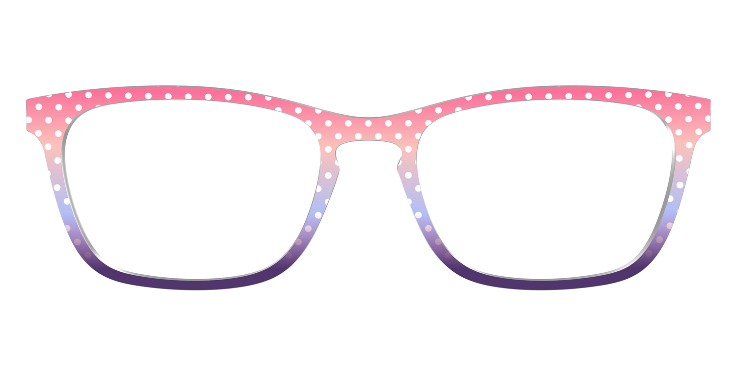 The Coral to Lilac Gradient Polka Dot - Front Top Image - Pair Eyewear