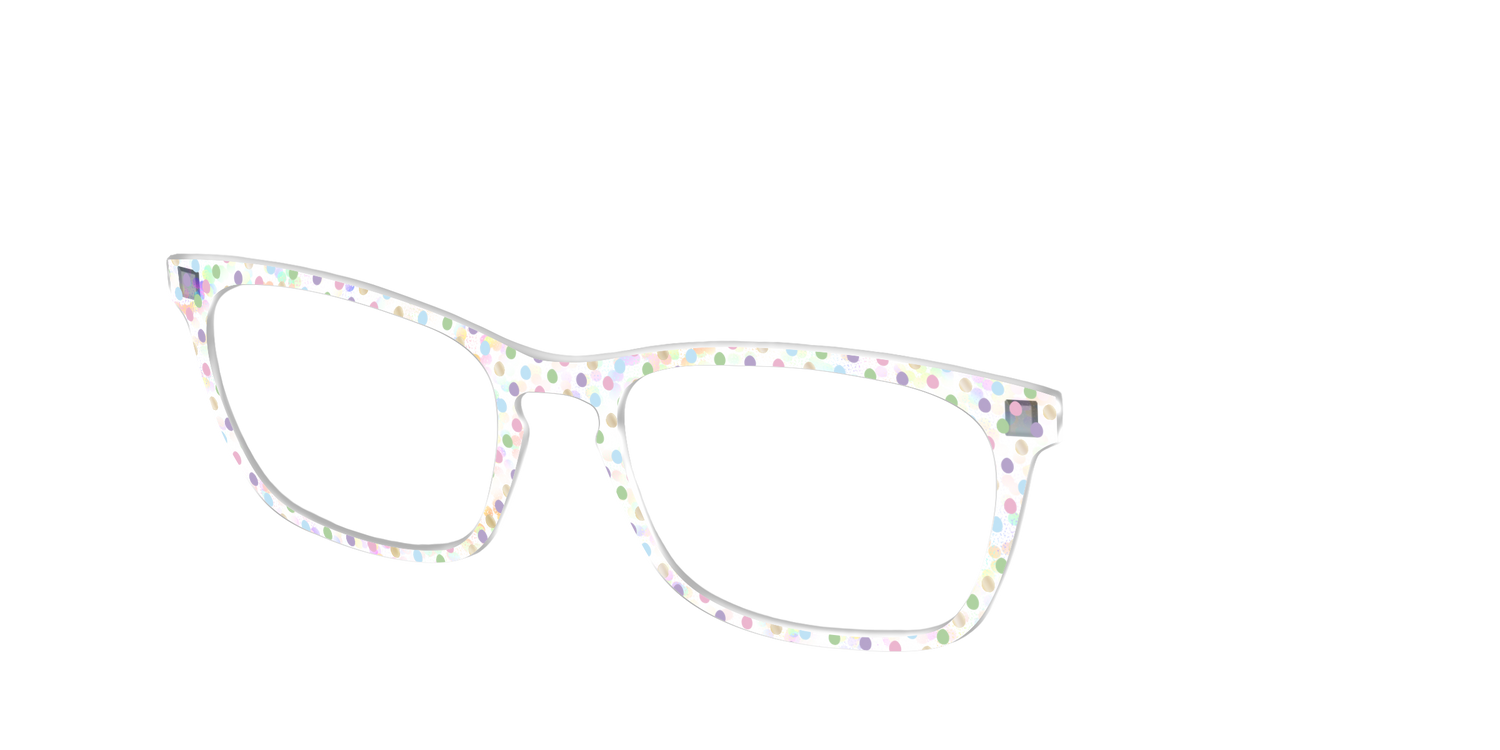 The Egg Polka Dot with Gold Foil Crystal - Angle Top Image - Pair Eyewear