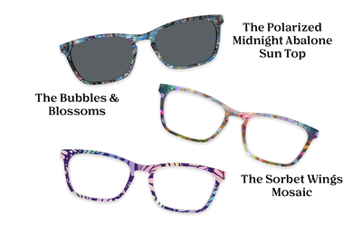 The Casper - Teal Pearlized Gradient Acetate Silver Metal - Pairing Set - Pair Eyewear