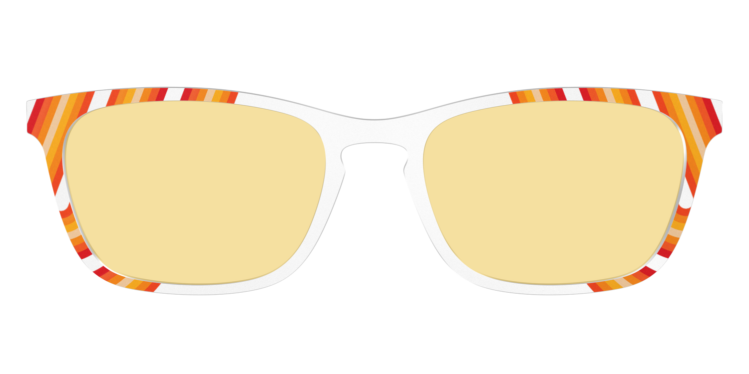 The Groovy Stripes with Citrine Yellow Lens - Front Top Image - Pair Eyewear