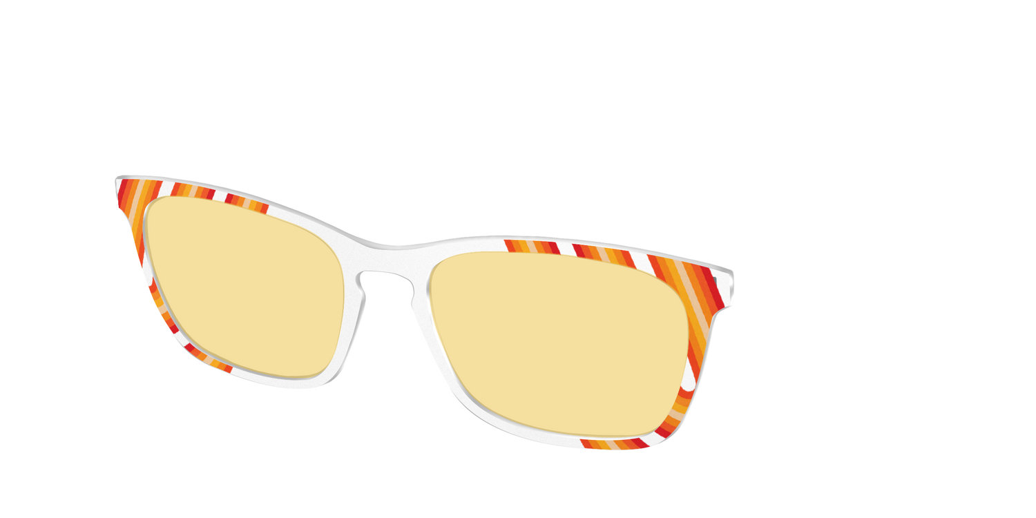 The Groovy Stripes with Citrine Yellow Lens - Angle Top Image - Pair Eyewear