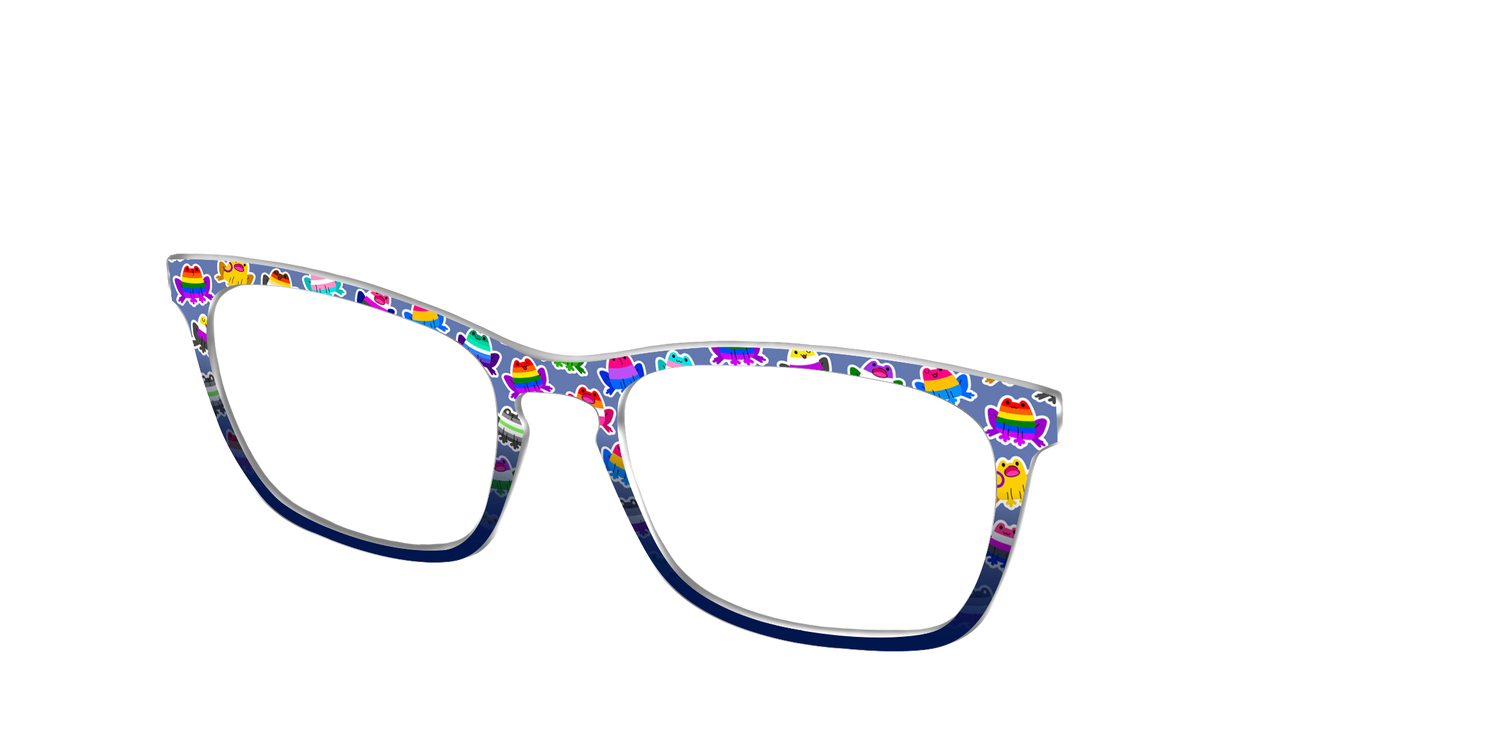 The Hoppy Pride Stickers - Angle Top Image - Pair Eyewear