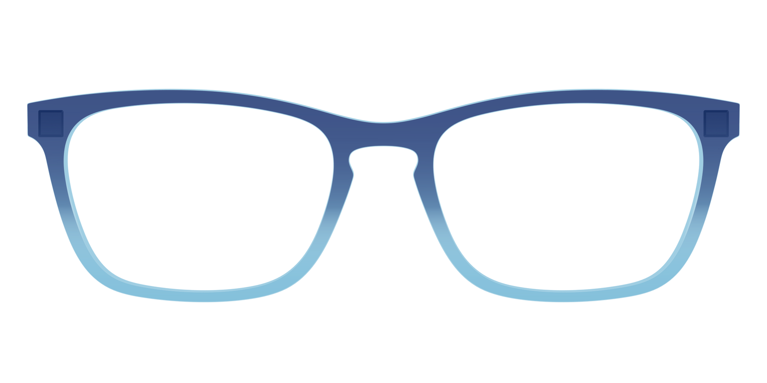 The Indigo to Sky Blue Gradient Crystal - Front Top Image - Pair Eyewear