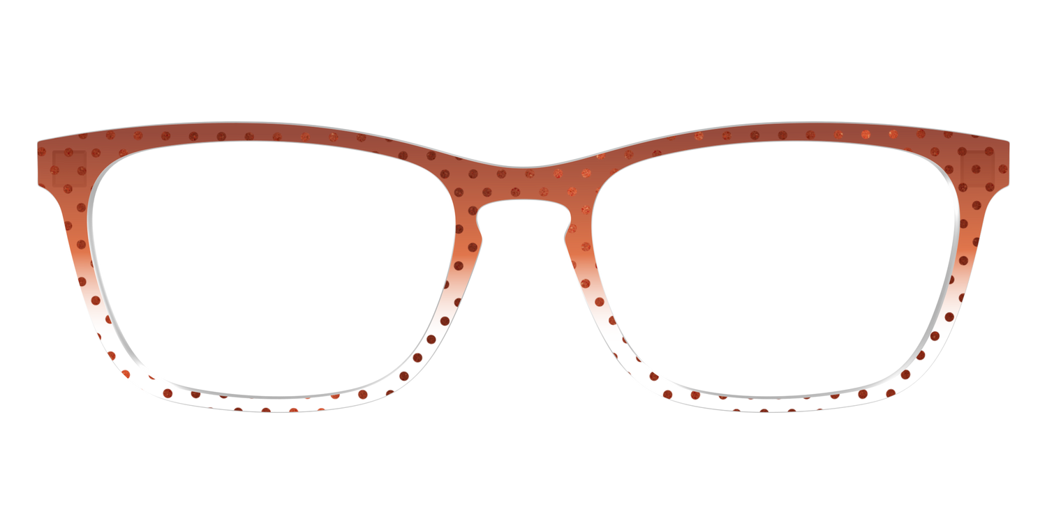 The Inferno Orange Gradient Crystal Polka Dots - Front Top Image - Pair Eyewear