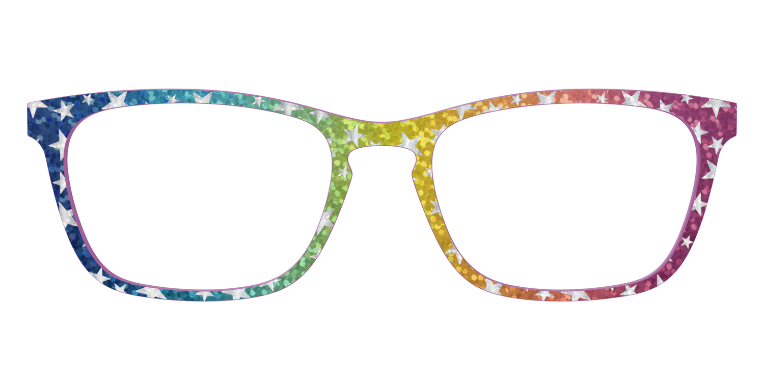 The Iridescent Rainbow Stars - Front Top Image - Pair Eyewear
