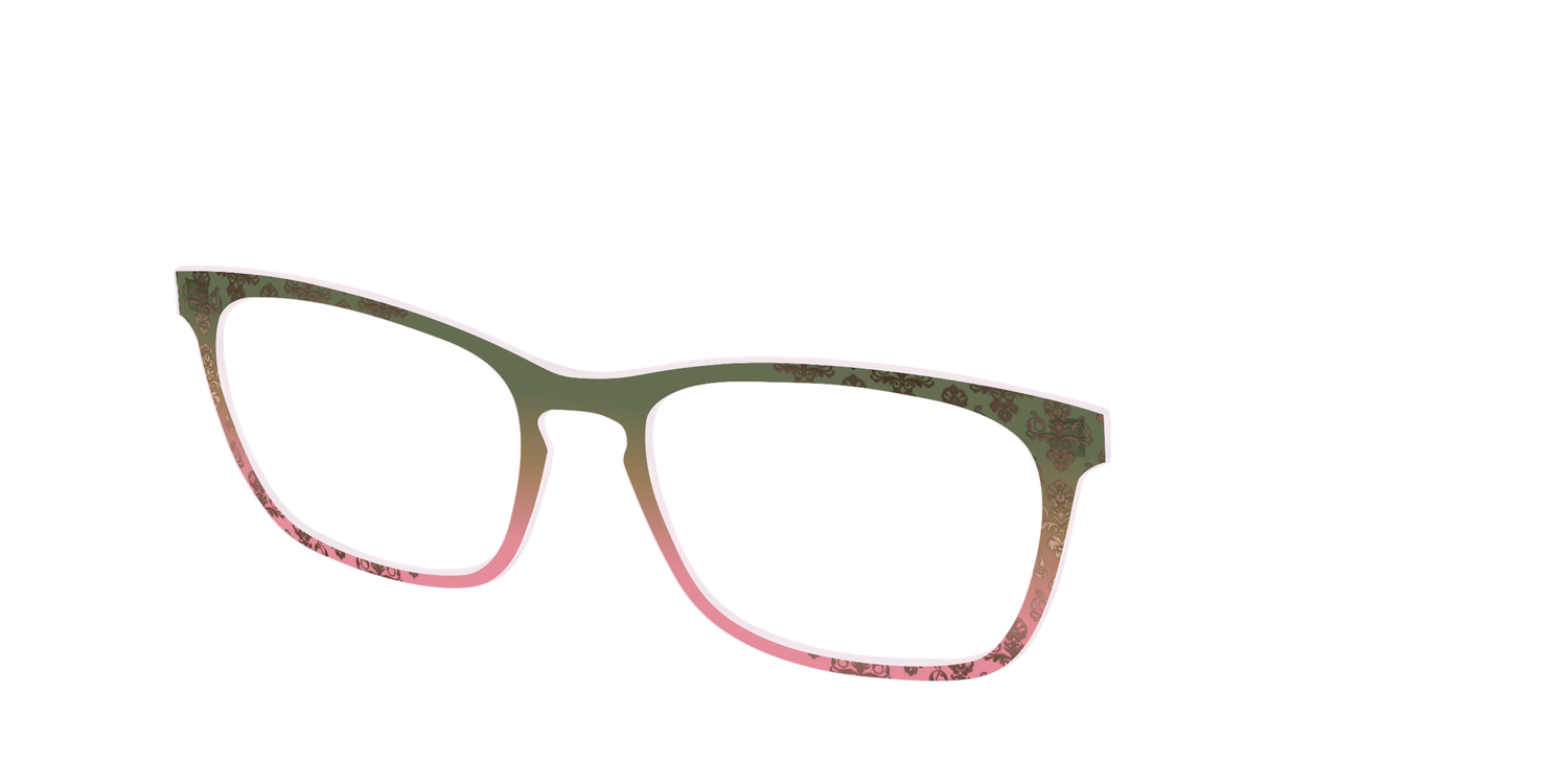 The Olive to Rose Trellis with Champagne Foil - Angle Top Image - Pair Eyewear