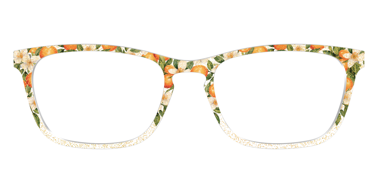 The Orange Blossom Glitter Crystal - Front Top Image - Pair Eyewear