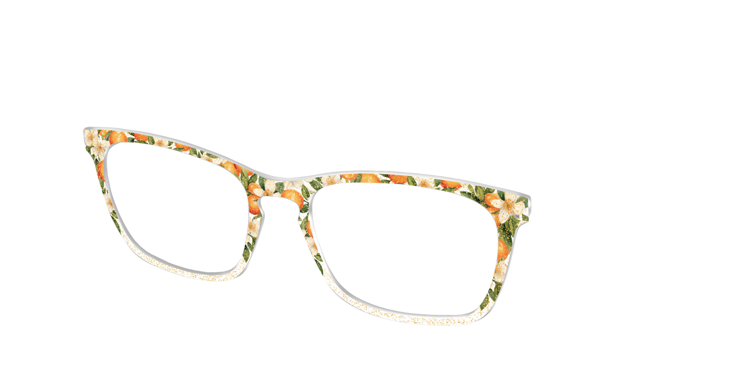 The Orange Blossom Glitter Crystal - Angle Top Image - Pair Eyewear