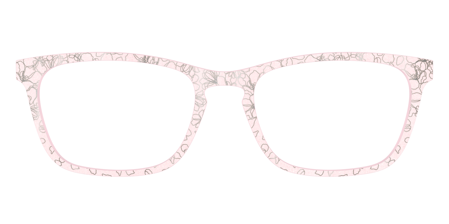 The Pink Shimmer Petals with Silver Foil - Front Top Image - Pair Eyewear