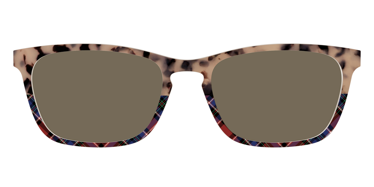 The Polarized Cookie Dough Tortoise & Plaid Split Sun Top - Front Top Image - Pair Eyewear